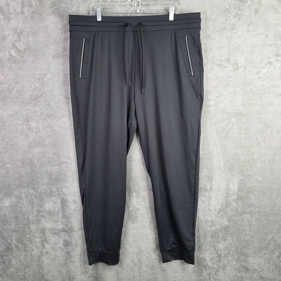 Mens 32 Degree Heat Black Joggers Drawstring Waist 100% Polyester Size XXL - Picture 2 of 10